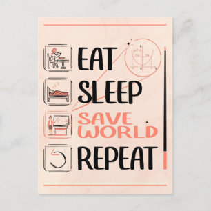 Carte Postale Super enseignant math sauve le monde. Merci Gift