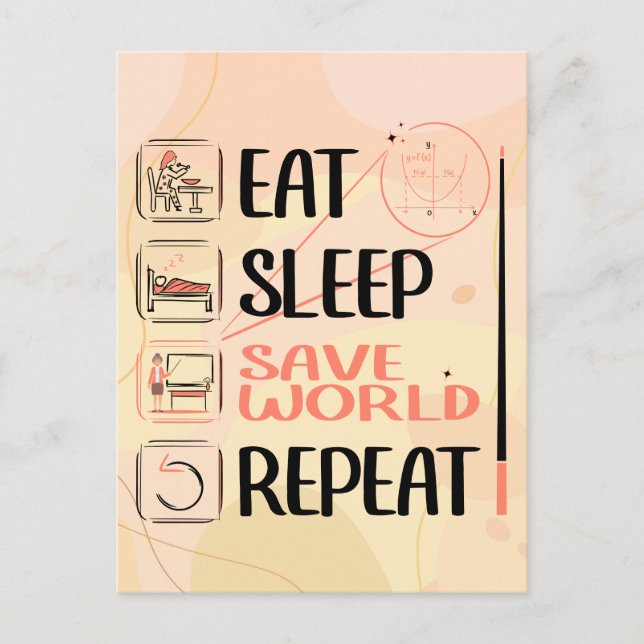 Carte Postale Super enseignant math sauve le monde. Merci Gift (Devant)