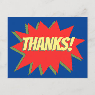 Carte postale Super hero Comic Thanks