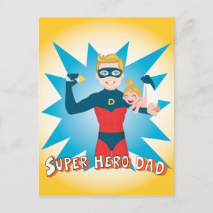 Carte Postale Super Hero Papa