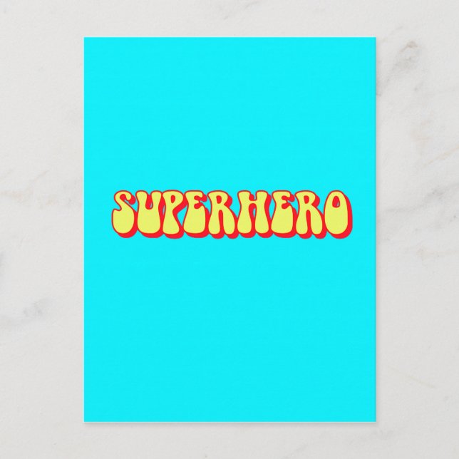 Carte Postale Super-héros Rétro (Devant)