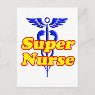 Carte Postale Super infirmière avec Caduceus