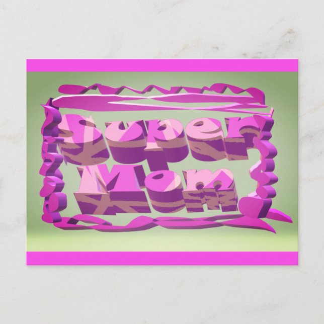 Carte Postale Super Maman design pour la fête des Mères et les a (Devant)