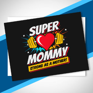 Carte Postale Super Maman - Forte Comme Une Mère - Super Maman