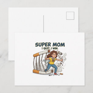 Carte Postale Super Maman Succès du Sevrage du Tabac