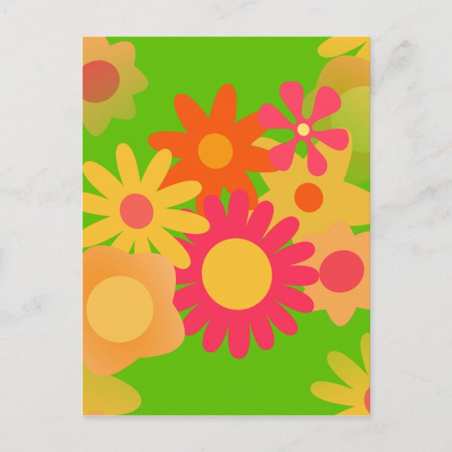 Carte Postale super mod floral (Devant)