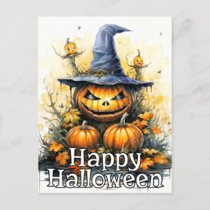 Carte Postale Super Nefarious Happy Citrouille d'Halloween