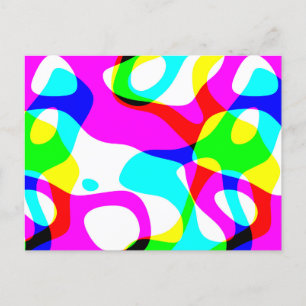 Carte Postale Super Neon Fluorescent Hippie Liquides Éperons