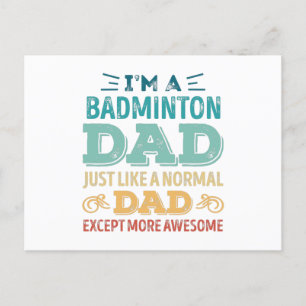 Carte Postale Super Papa de Badminton Cadeau drôle pour la fête 
