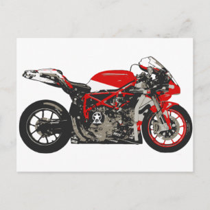 Carte Postale Super Red Racing Motorcycle