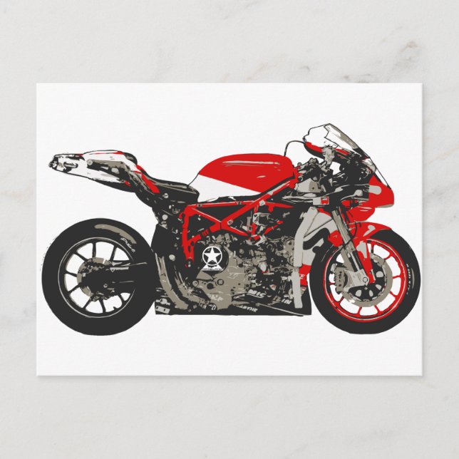 Carte Postale Super Red Racing Motorcycle (Devant)