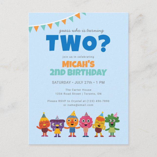 Carte Postale Super Simple | Anniversaire des personnages de Nou (Devant)