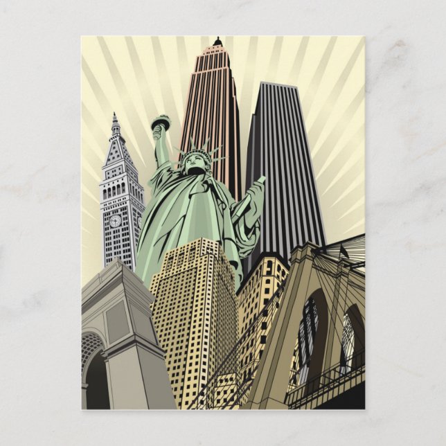 Carte Postale Super Stylized Cityscape NYC (Devant)