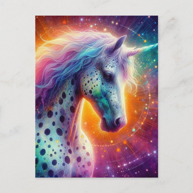 Carte Postale Superbe Appaloosa Unicorn (Devant)