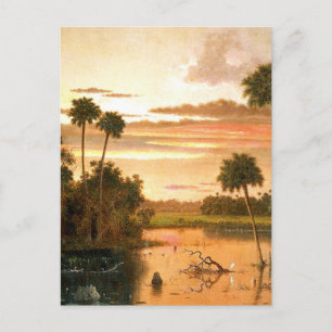 Carte Postale Superbe coucher de soleil en Floride, peinture d'a