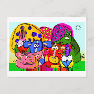 carte postale superbe de "animaux et d'arbres"