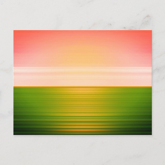 Carte Postale Superbe Sunrise Green Field Art Abstrait (Devant)