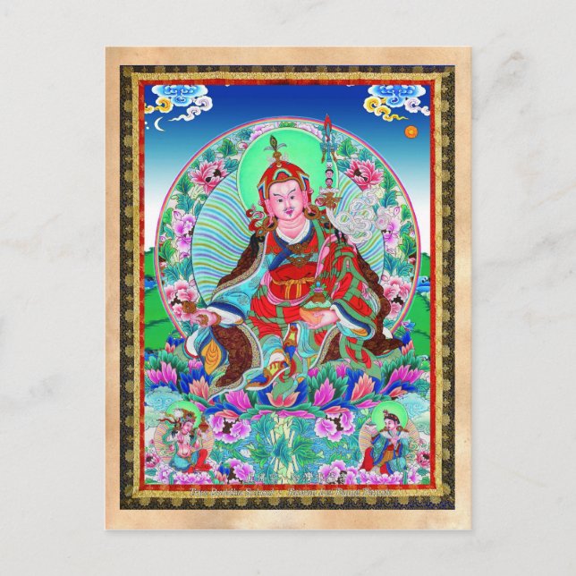 Carte Postale Superbe thangka tibétain oriental Padmasambhava (Devant)