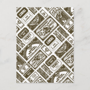 Carte Postale Supergirl Admit One Pattern Brown