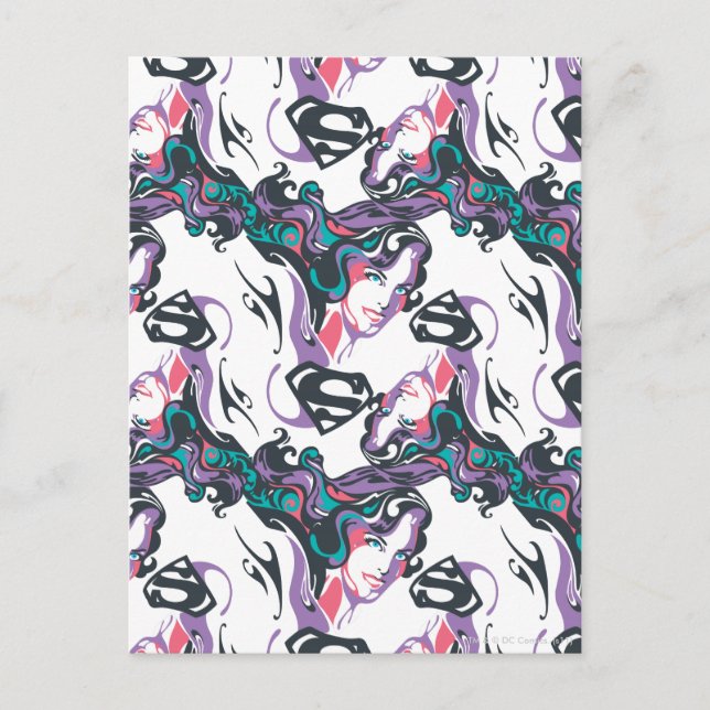 Carte Postale Supergirl Color Splash Swirls Pattern 3 (Devant)