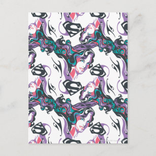 Carte Postale Supergirl Color Splash Swirls Pattern 3