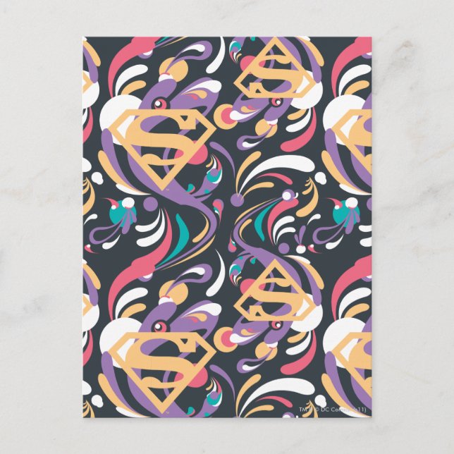 Carte Postale Supergirl Color Splash Swirls Pattern 8 (Devant)