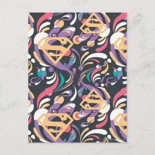Carte Postale Supergirl Color Splash Swirls Pattern 8