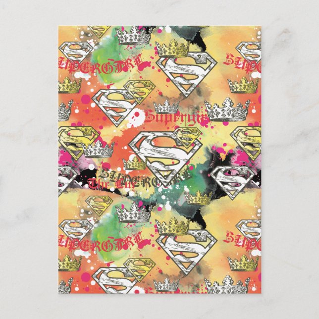 Carte Postale Supergirl Crown Pattern (Devant)