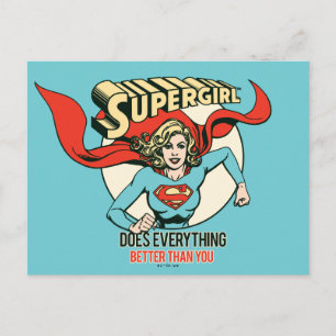 Carte Postale Supergirl Does Everything Better Than You