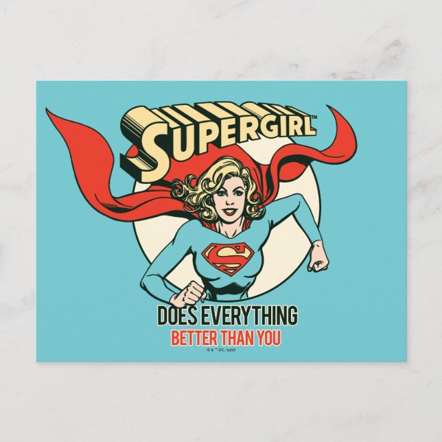 Carte Postale Supergirl fait tout mieux que toi (Devant)