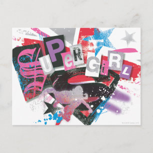 Carte Postale Supergirl Grunge Design