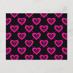 Carte Postale Supergirl Hearts Diagonal Pattern