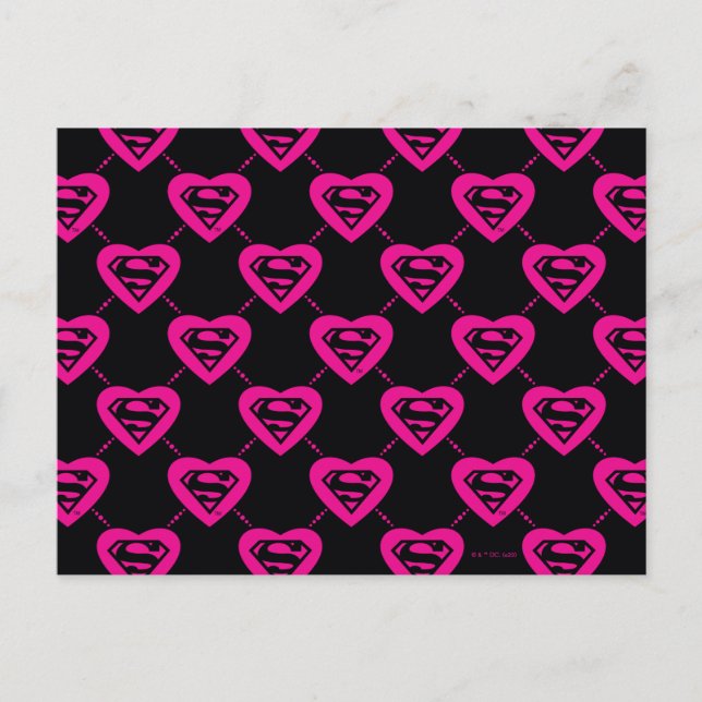 Carte Postale Supergirl Hearts Motif diagonal (Devant)