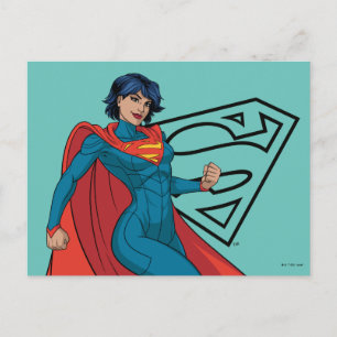 Carte Postale Supergirl Hovering en costume bleu