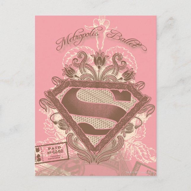 Carte Postale Supergirl Metropolis Ballet rose (Devant)