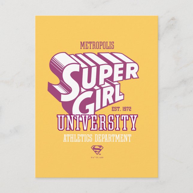 Carte Postale Supergirl Metropolis University Athletics Départem (Devant)