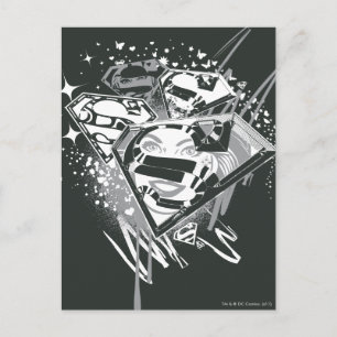 Carte Postale Supergirl noir et blanc