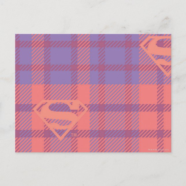 Carte Postale Supergirl Pink and Purple Pattern (Devant)
