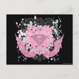 Carte Postale Supergirl rose aile design