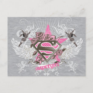 Carte Postale Supergirl Star et Rose