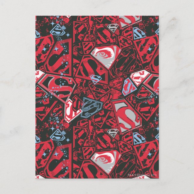 Carte Postale Supergirl Stary Red Pattern (Devant)