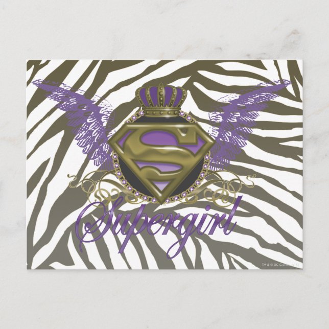 Carte Postale Supergirl Zebra Print (Devant)