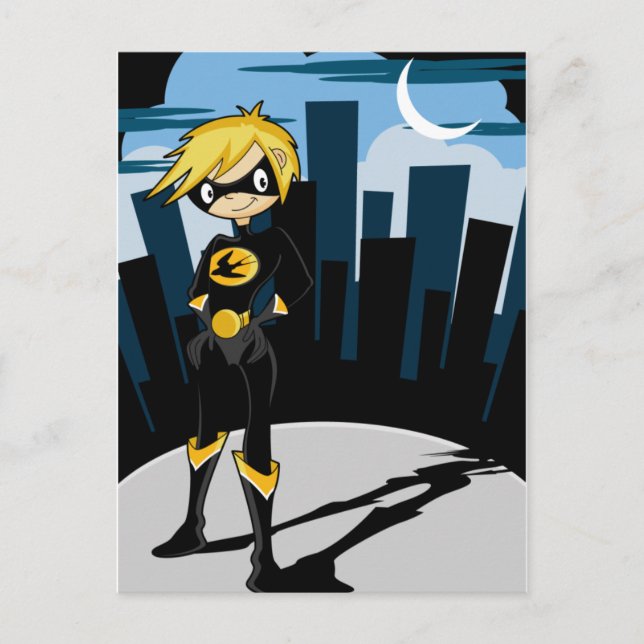 Carte postale Superhero Costume Noir (Devant)