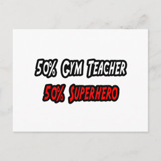 Carte Postale Superhero enseignant de gym