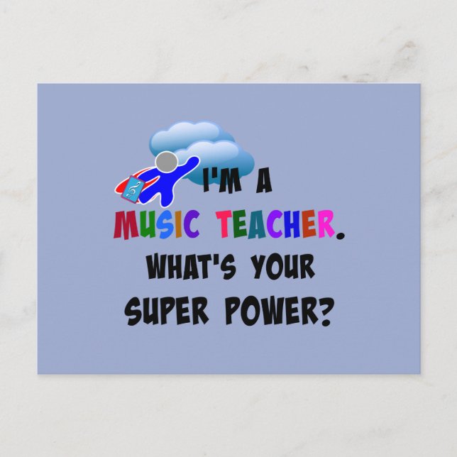 Carte Postale Superhero professeur de musique (Devant)