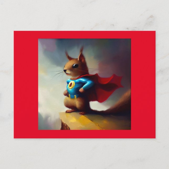 Carte Postale Superhéros de l'écureuil (Devant)