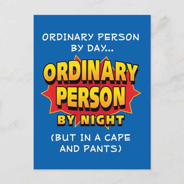 Carte Postale Superhéros ordinaire (Devant)