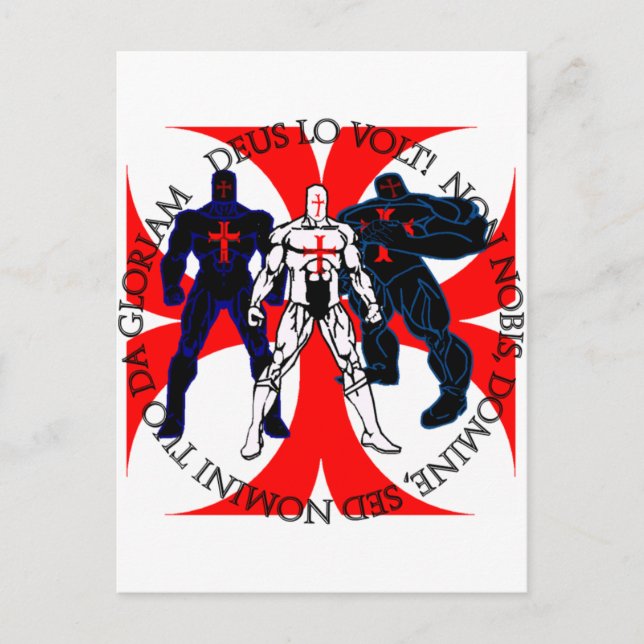 Carte Postale Superhéros templiers (Devant)