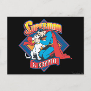 Carte Postale Superman avec Krypto