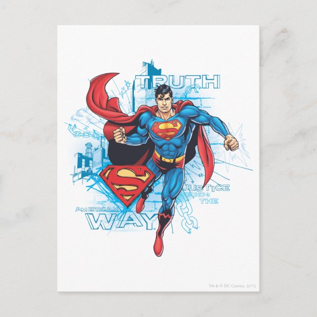 Carte Postale Superman avec Logo (Devant)